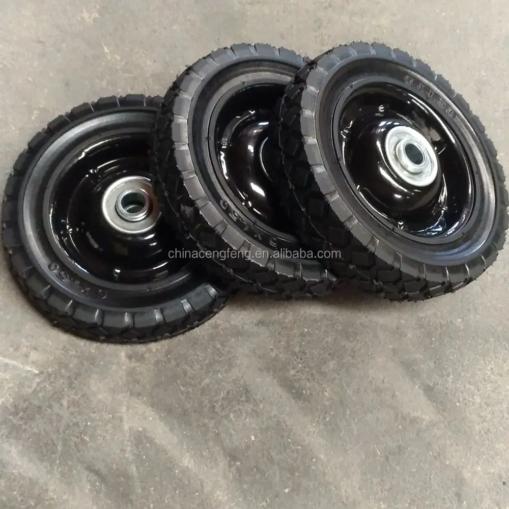 
metal hub 6x1.5 semi pneumatic rubber wheel 6 inch 