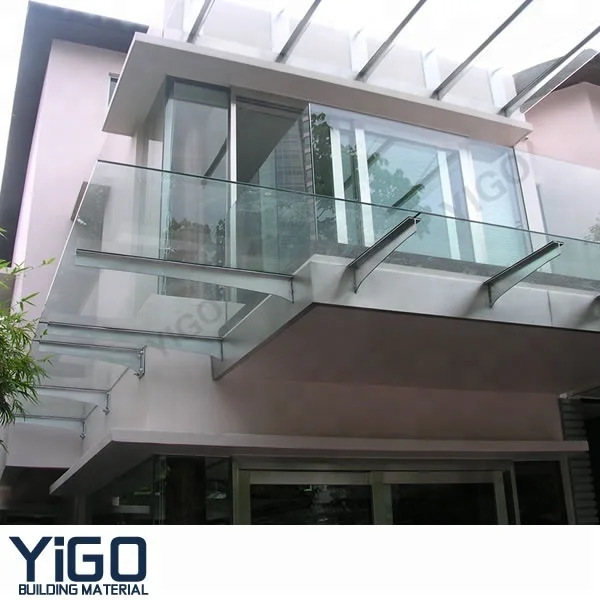 
Entrance door glass awning/steel bracket canopy 