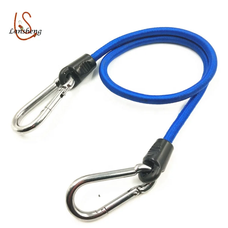 9mm Strong Elasticity High Wear Resistance Round Rubber Rope With Safety Hook