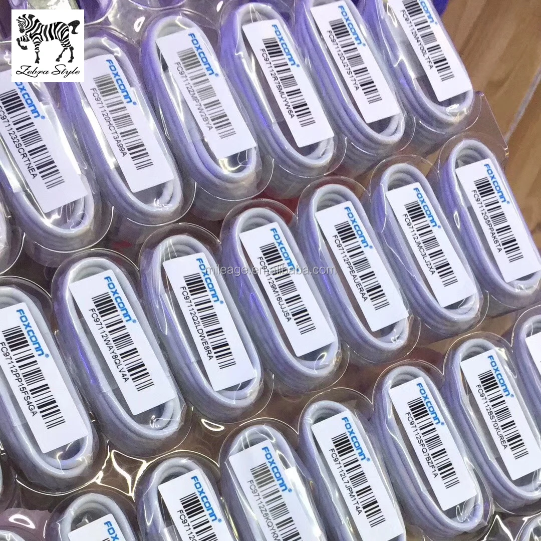 Original Foxconn e75 Chip 8ic Charging MFi USB Cable for iPhone 5 6 7 8 X