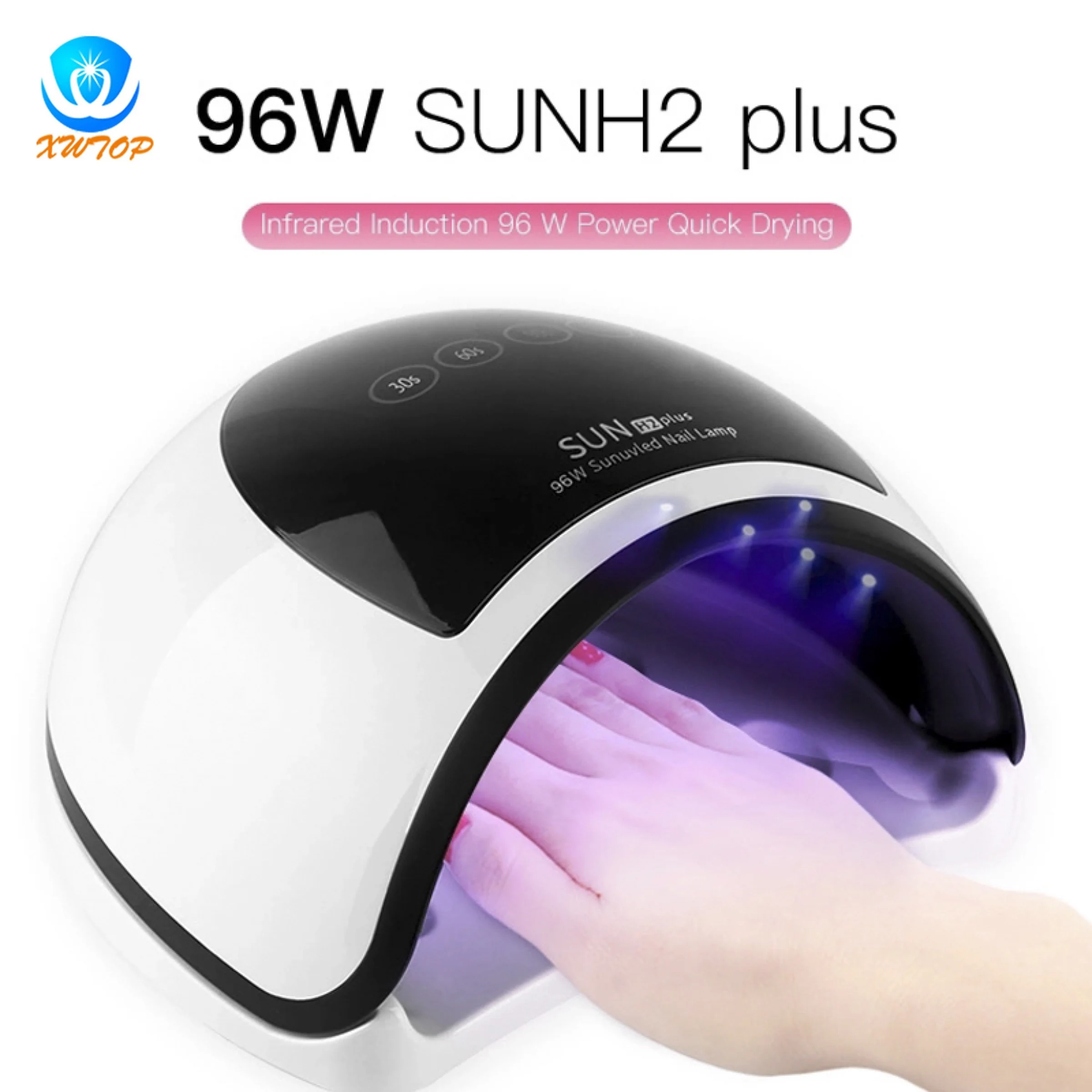 SUN H2 Plus Professional 96W High Power UV LED Lamp For Nail Dryer 39Leds With LCD Display Sun Light For Manicure Drying Gel
