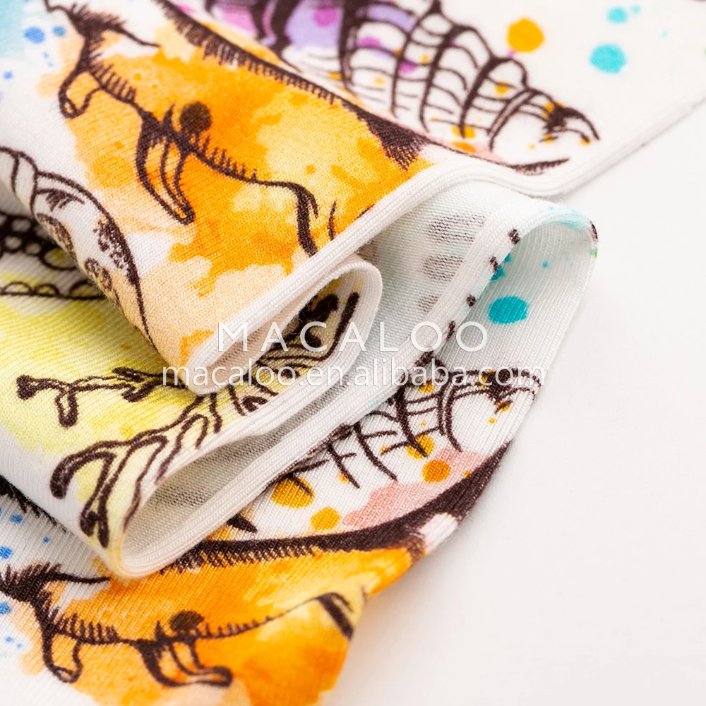 
Wonderful stretch eco custom digital printing on bamboo fabric for baby clothes 