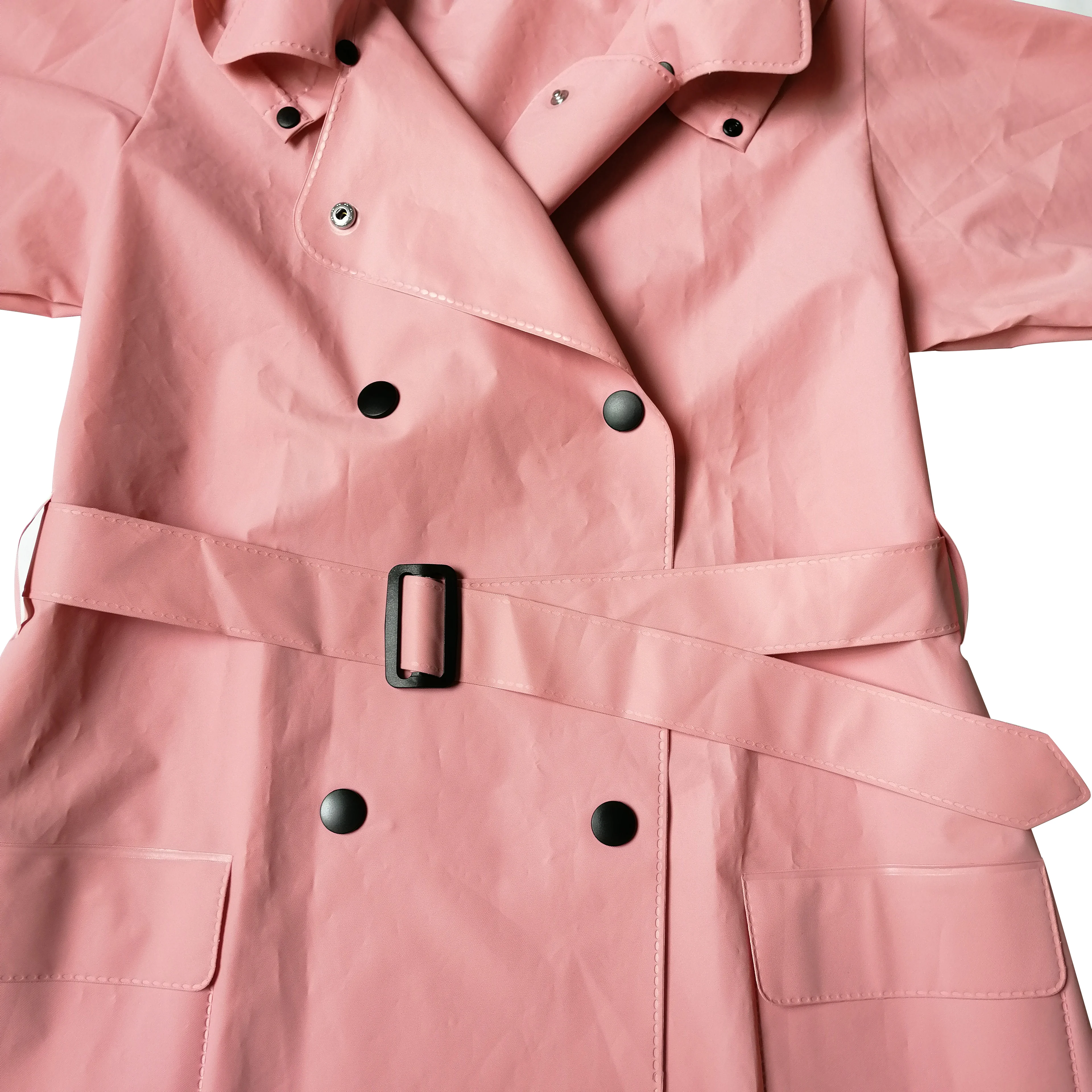 Hot Sale Waterproof Customized Outdoor Long Raincoat for Female