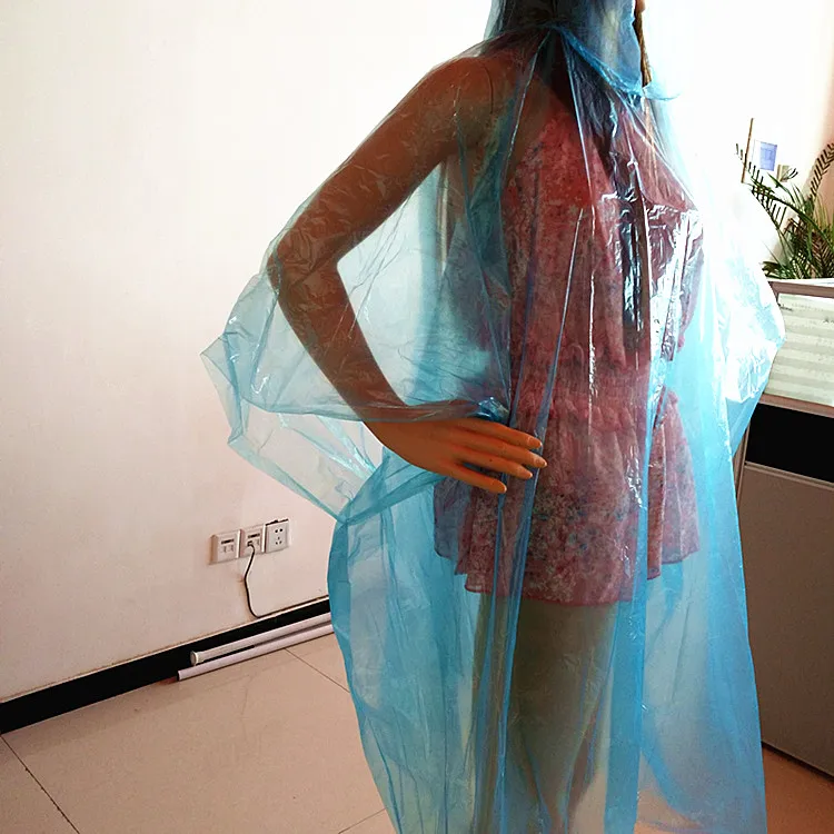 
blue plastic pe adult raincoat material and waterproof raincoats for adults 