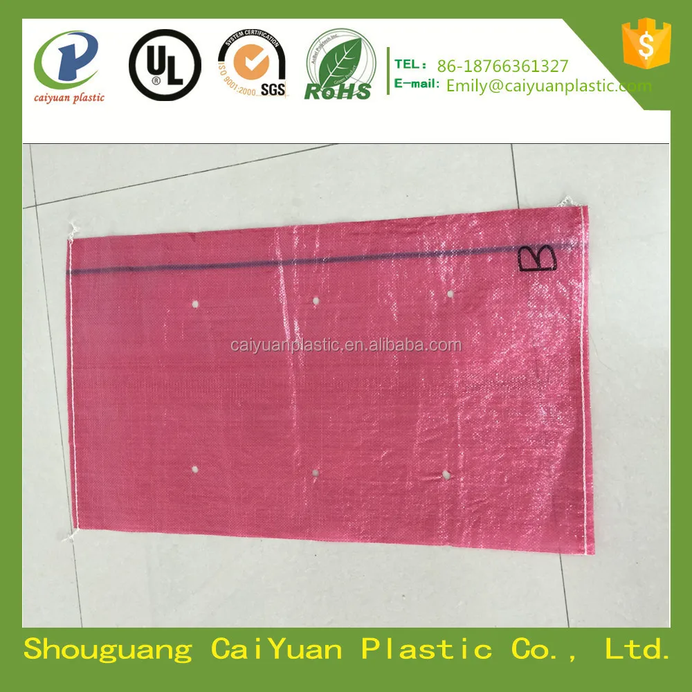 Китай оптовая дешевые прозрачный красный пп тканые сумки для картофеля