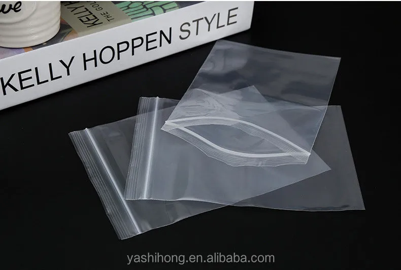 
Alibaba Wholesale Waterproof Reusable Clear 3 Side Seal Plastic Poly Bag with Zipper 