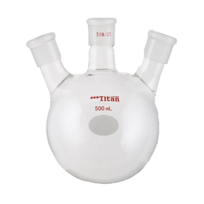 
 Стандартная заземляющая пузырьковая колба 3 шеи 500 мл 19/22  