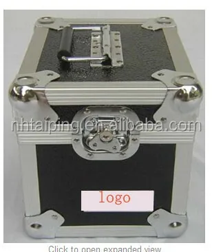 Black Lp Cd Storage Box Aluminum Vinyl Record Case With Hung Locks