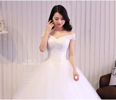 
Korean Fancy bride dress Off Shoulder Heavy Beaded wedding dress bridal gowns 