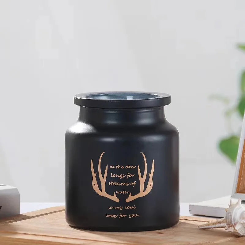 
High quality glass vase matte modern cute matte round white black cylinder vase glass home outdoor 