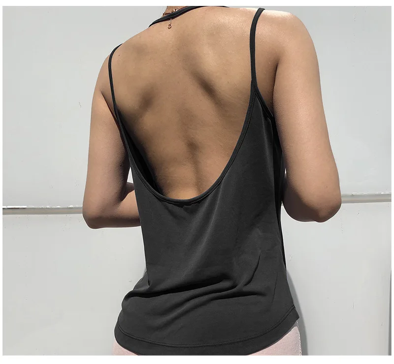 
Gym Casual Plain Women Skimpy Backless Fitness Sports sexy Soft Modal loose sleeveless T shirt yoga Tank Tops 