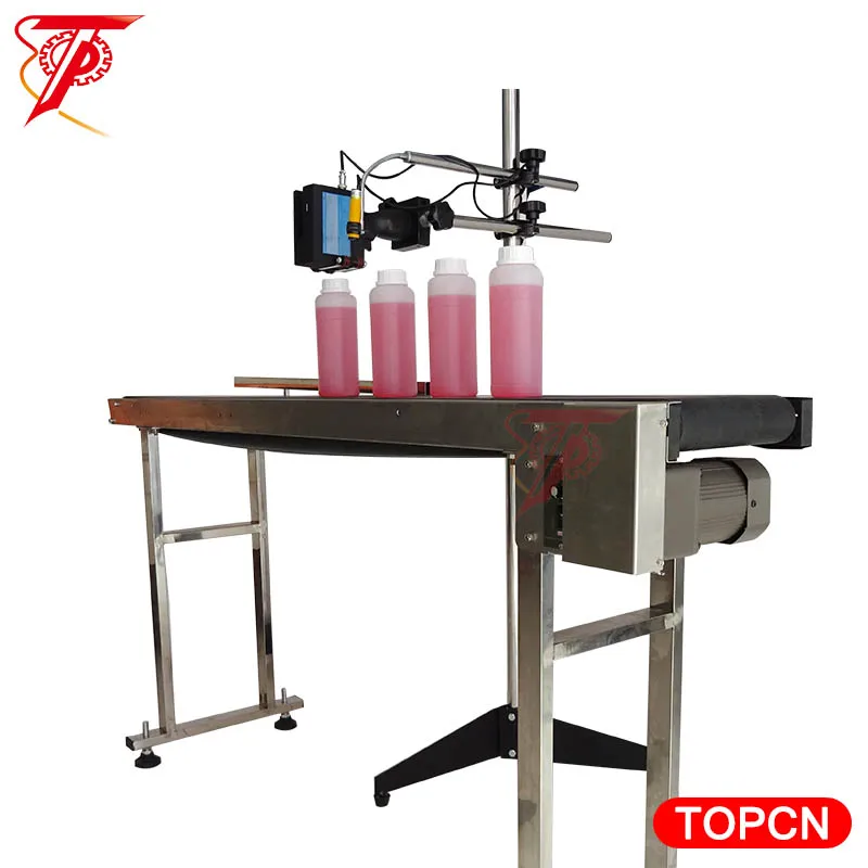 Automatic Ink jet spray pet bottle inkjet date coding machine with conveyor