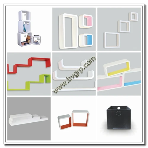 
Simple innovative products display new design MDF white color round wall shelf 