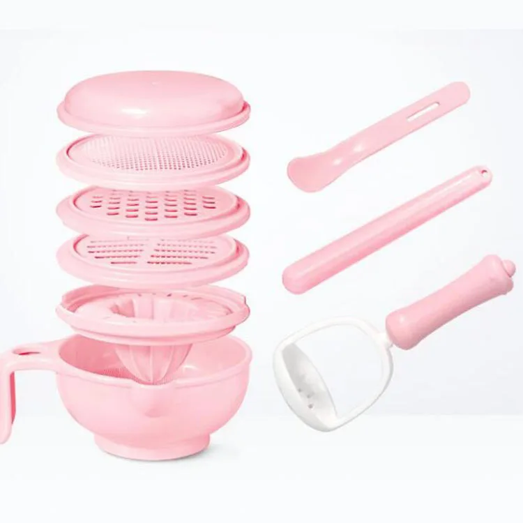 Multifunction Manual Baby Food Mill Grinding Bowl Grinder Processor Set for DIY Homemade Baby Fruit Mud Baby Feeding Bowl