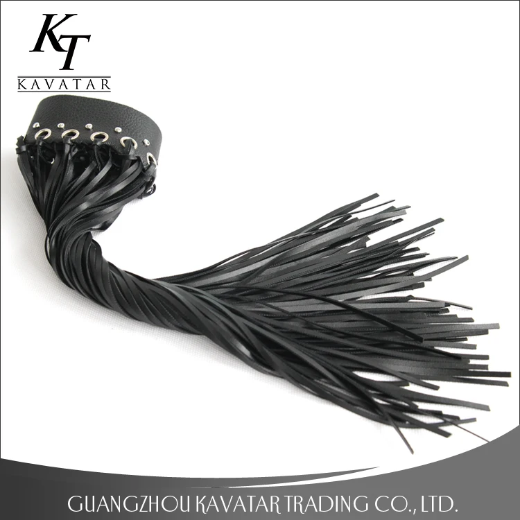 Fashion artificial eyelet leather lace,leather fringe trim for bags and shoes Eyelet belt