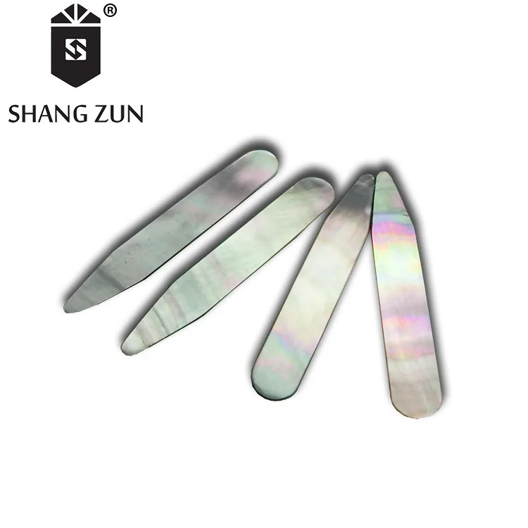 Manufacturers direct white shell collar support green mother of Pearl shell shirt collar stays