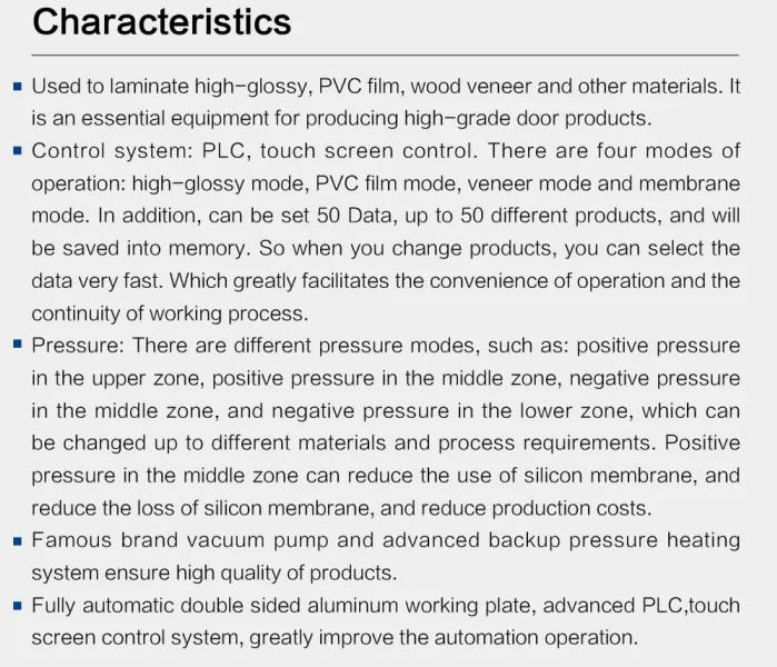 WVP2580A High Productivity Automatic Positive & Negative Pressure Door Vacuum Membrane Press Machine