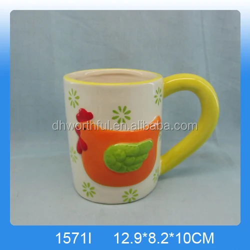 Высокое качество handpainting керамический петух кружка, петух чашки