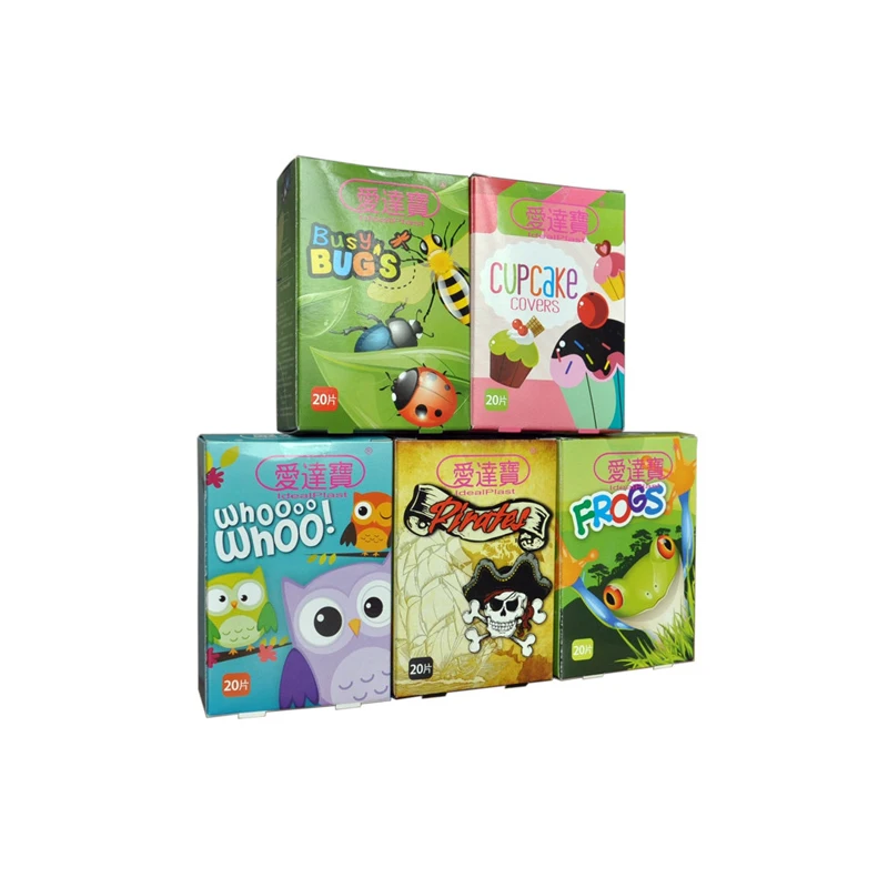 Hot selling porous breathable waterproof color lovely cartoon pe band aid custom printed wound plaster for kids