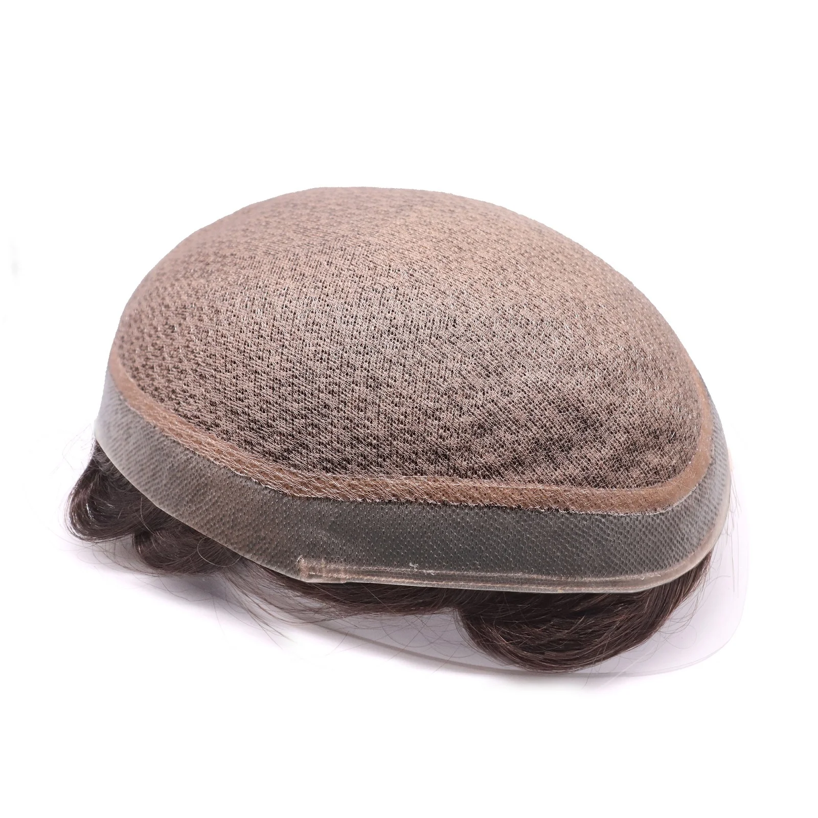 Injected Undetectable Silk Base Indian Remy Hair System Men Toupee