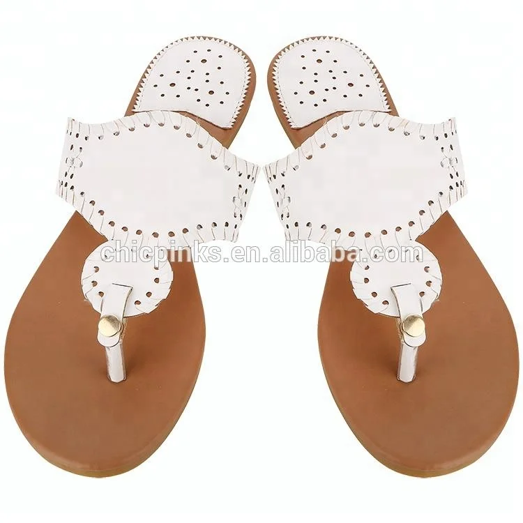 Factory Women Custom Print White Flip Flops