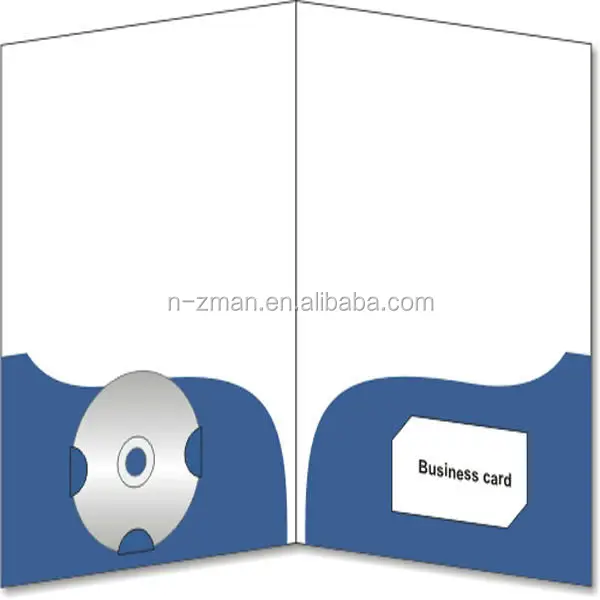 Custom Paper Presentation Folder, Paper Pocket Presentation Folder, White card paper Presentation Folder