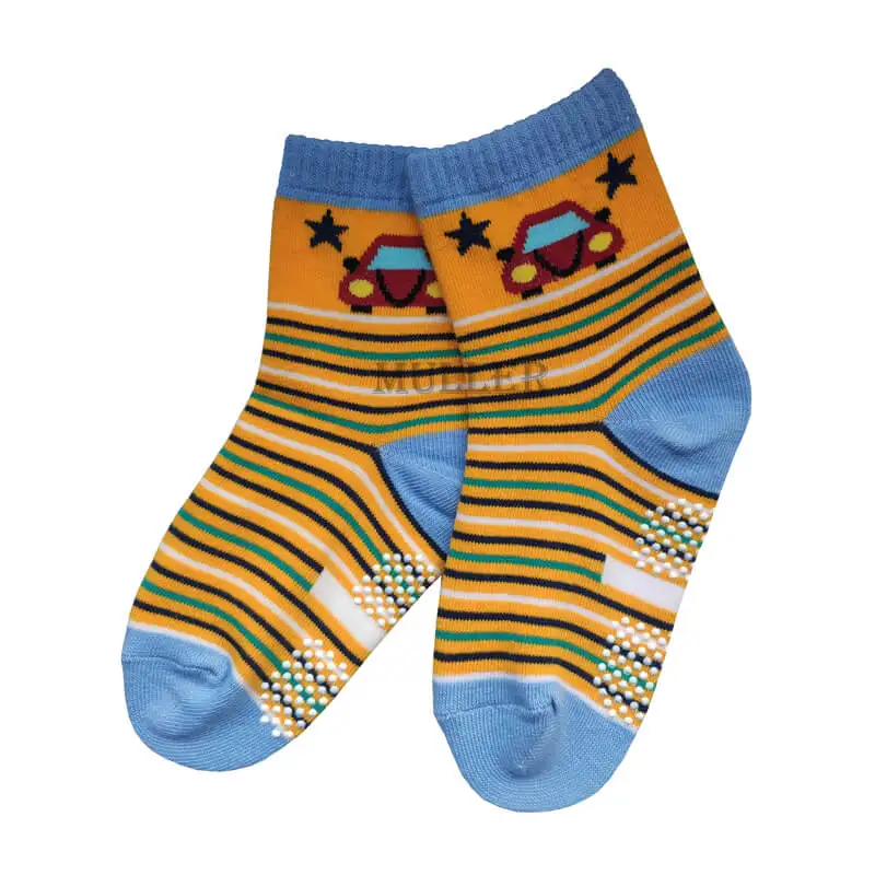 Kids Non Skid Indoor Socks Cute Cartoon Cars with Grips