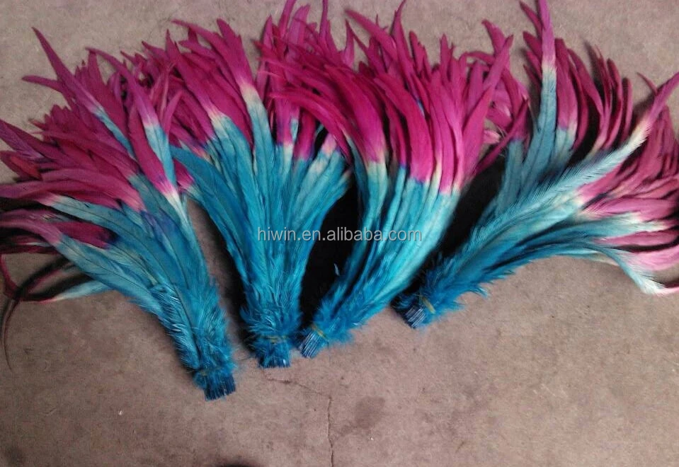 Dyed in two colors Rooster Coque Feather