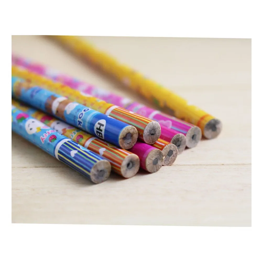 Korea stationery wooden pencil cute pencil with eraser