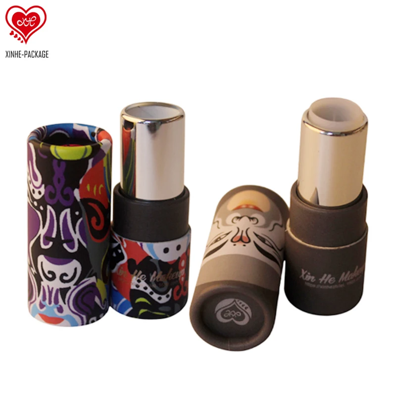 
Beauty Personal Care Glitter Cosmetic Customized Makeup Empty Cardboard Eco Friendly Paper Tube Lipstick Lip balm Packaging 