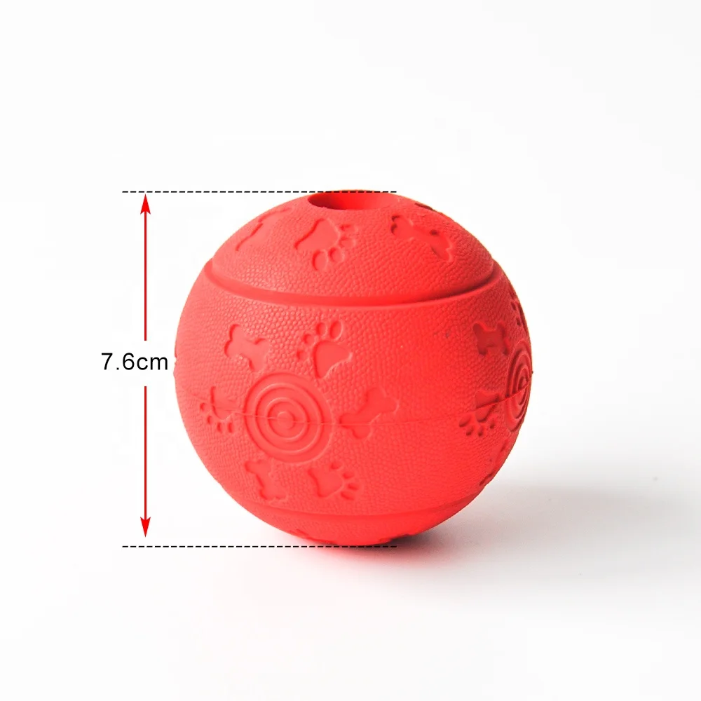 2019 Promotion Natural Rubber Treat Dispensing Dog Toy Ball Dog Pet Food Dispenser