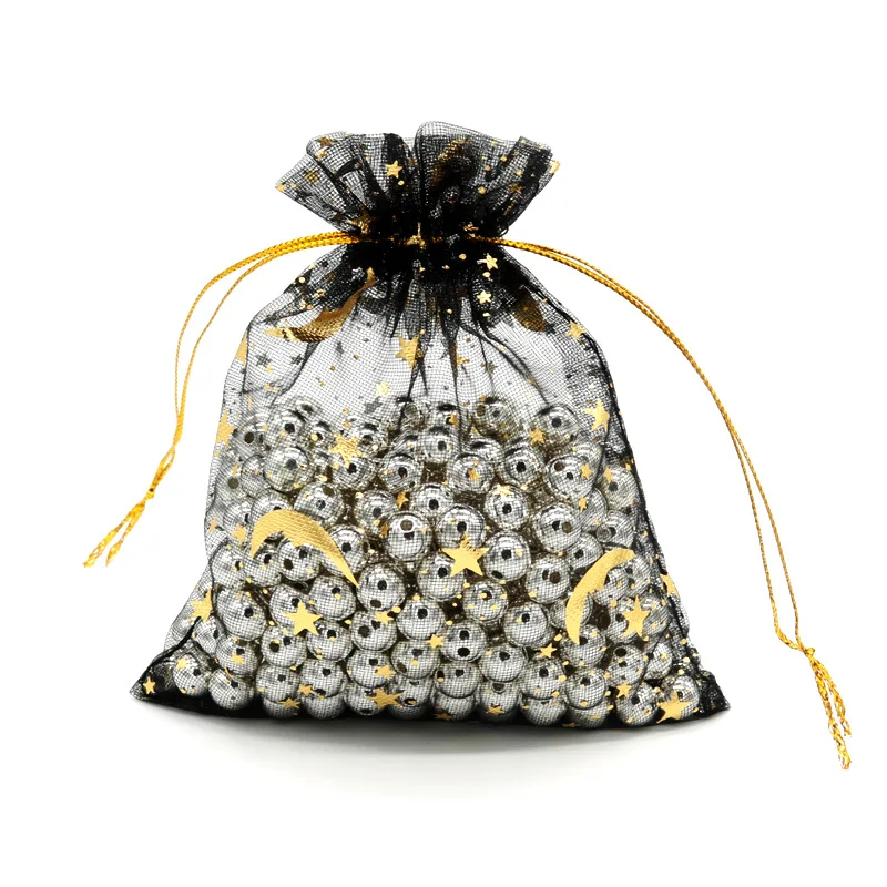 Custom Printed Silk Drawstring Organza Pouch Wedding Party Favor Gift Bag