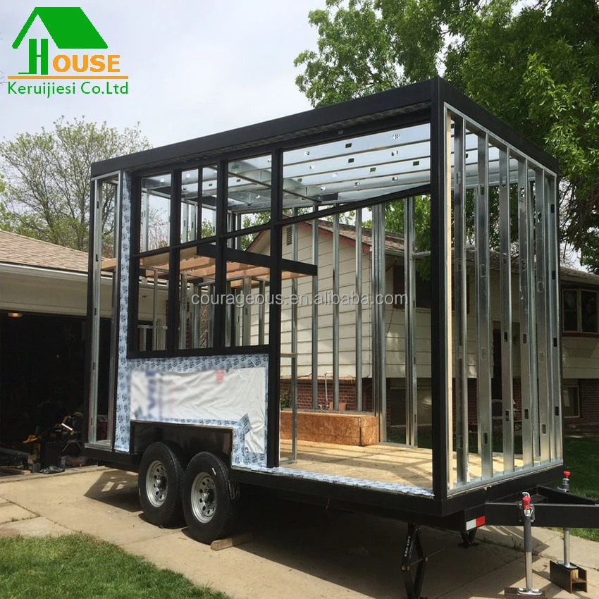 fast building green prefabricated house wooden tiny prefab mobile trailer house