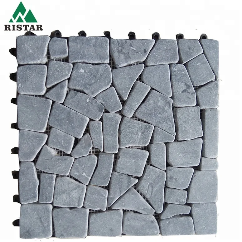 Limestone interlocking deck floor tiles