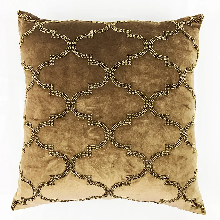 High Quality European Style Luxury Sofa Home Decorative Elegant Throw Velvet Sequin Cushion Cover