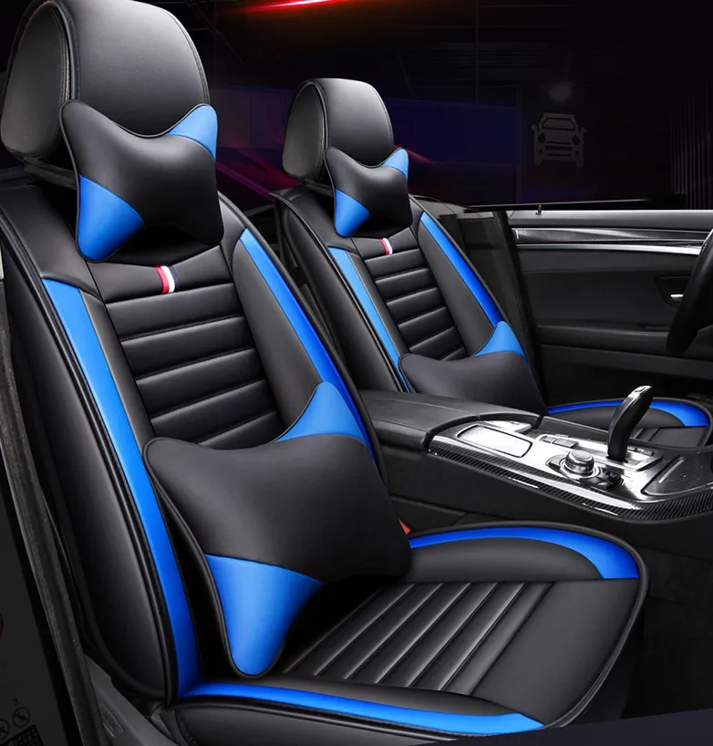
High Quality Full Set Luxurious Universal PU Leather Car Seat Covers Fit 5 Seater Car Model With Cheap Price 