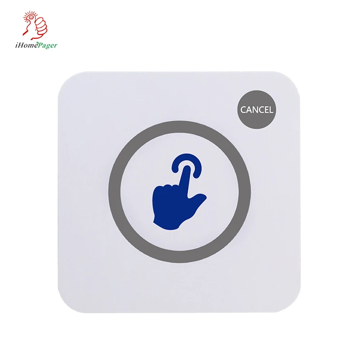 Беспроводной 433,92 мГц красивый водонепроницаемый пейджер два ключа Гостевая сенсорная кнопка вызова