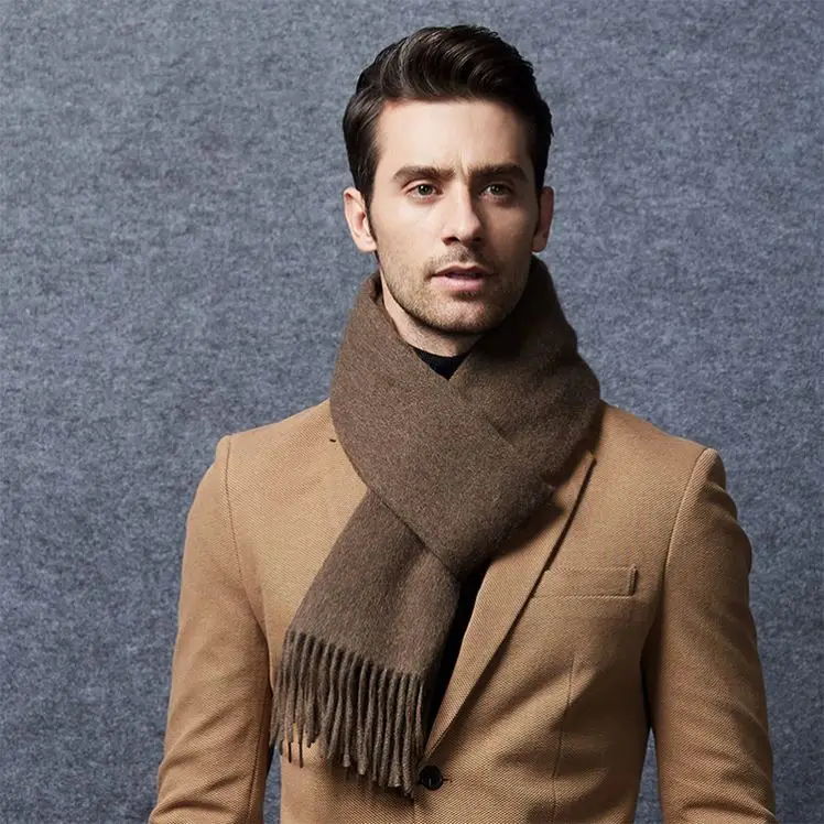 The Latest Modern Long Shawl Echarpe Jacquard Check Pattern Pashmina Scarfs for Men Winter Shawl