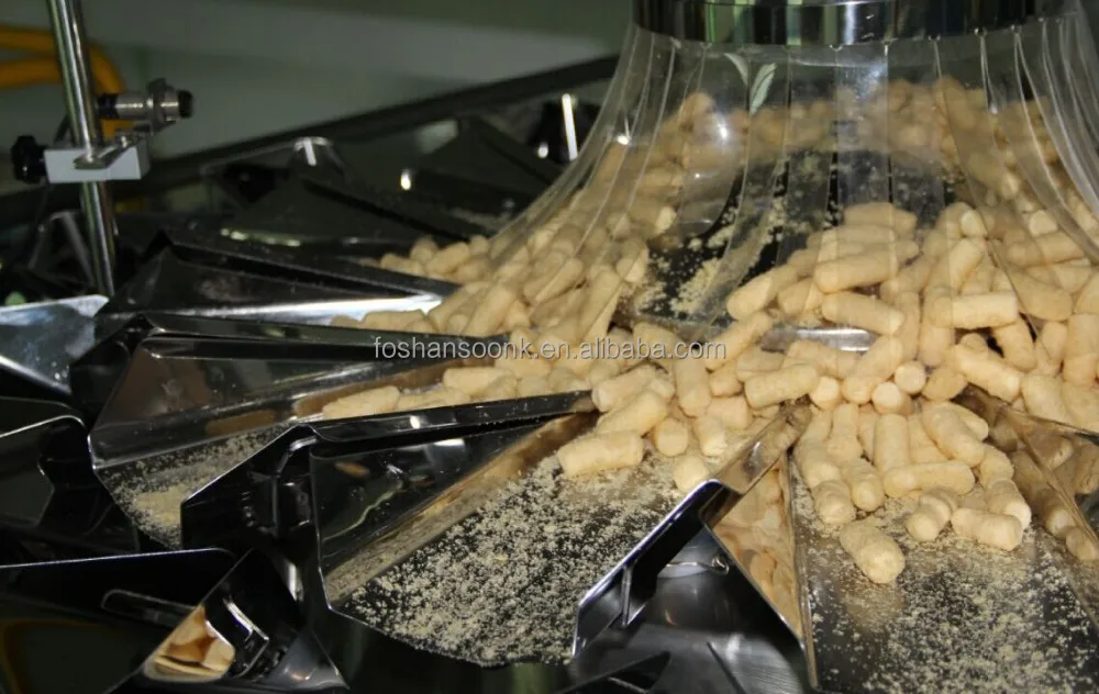 Sk-k220 500 г, 1 кг закуски вертикальная упаковочная машина с 10 головками весов