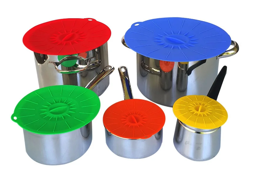 Силиконовый всасывания крышки чаша Пан кастрюля для готовки крышкой герметичное уплотнение крышка