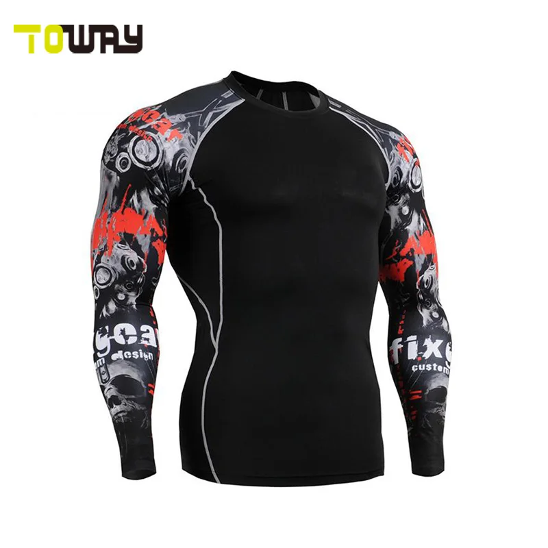 private label compression rash guard shirt custom