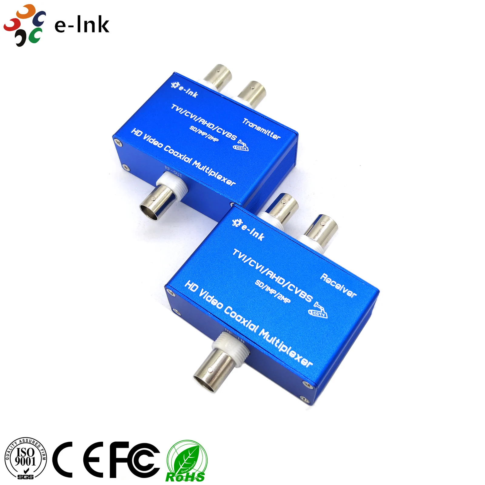 2 Channel CVI AHD TVI video multiplexer for over coaxial cable