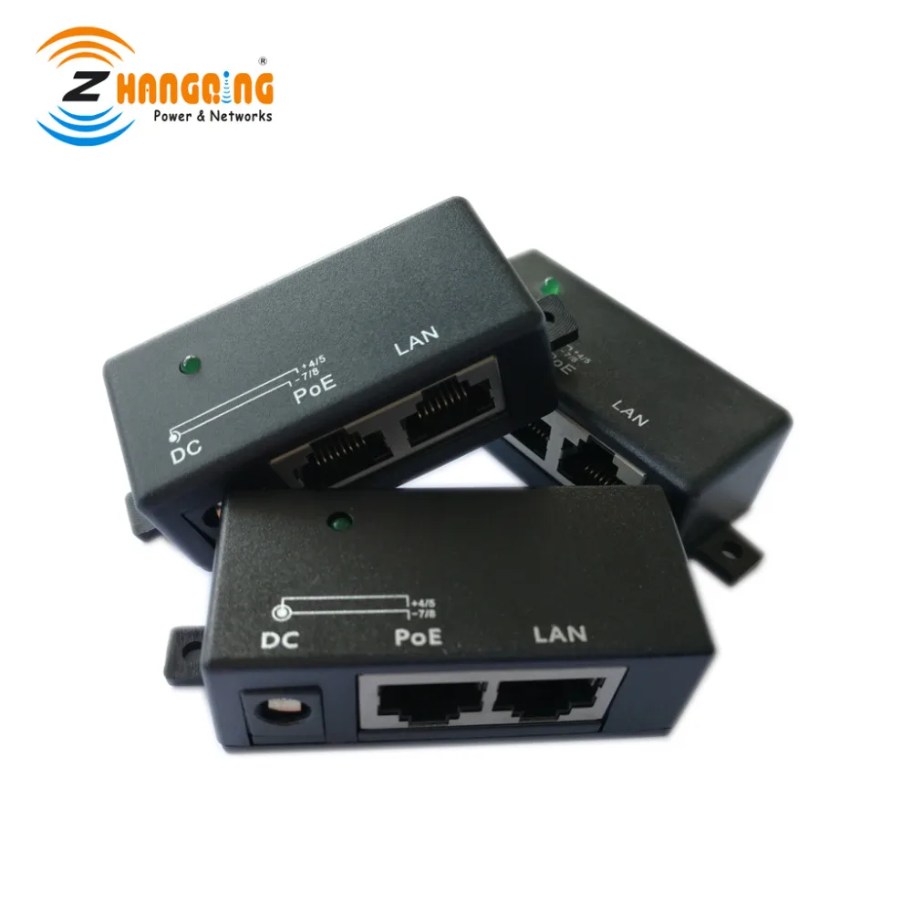 Single Port 100Mbps PoE Injector  Wall Mount 48V 24V  PoE Panel for IP Camera Access Point