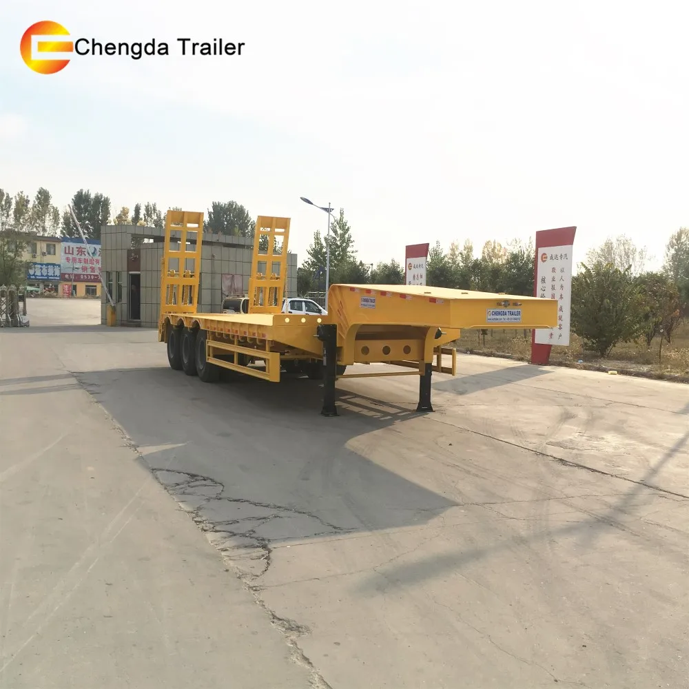 60 Ton Lowboy Trailers 3 axle Front Loading Low bed Loader Trailer For Sale