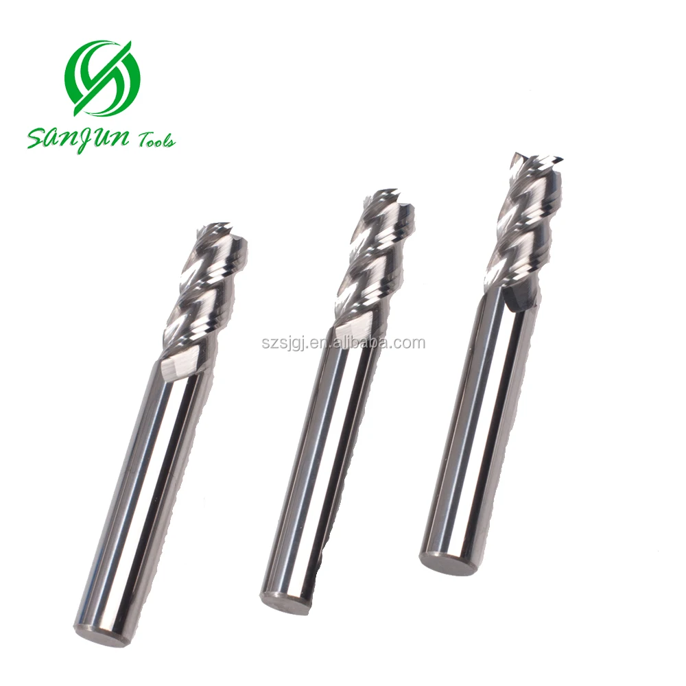 
3Flutes Carbide Aluminum End mill bits for aluminum processing 