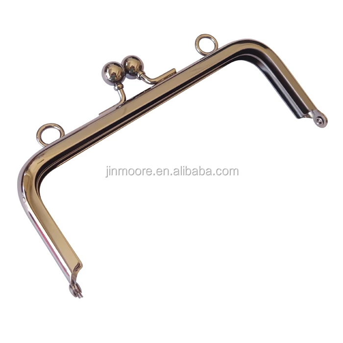 Nickle Free Gunmetal Metal Clutch Purse Frame With Chain Loops