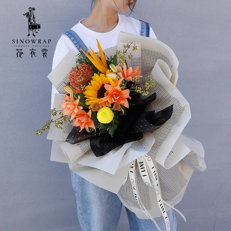 
Ricamo design Flower Wrapping Suppliers Wholesale Plastic Flower Wrapping Paper Waterproof 