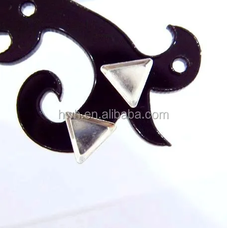 H593 Silver Triangle Earring Stud Base for Sticking Stone or Enamel