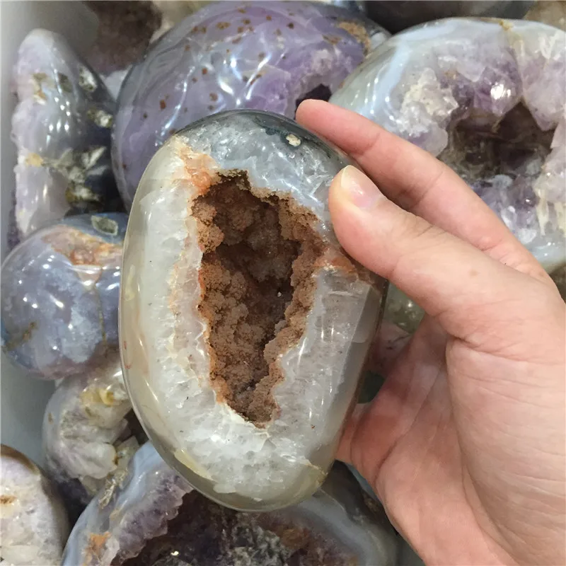 
Brazil Agate Spheres Open Smiling Amethyst Geode For Home Decoration 