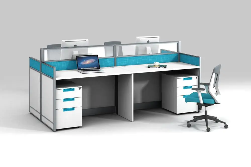 Manager cubicle workstation 4 people office partition material workstation